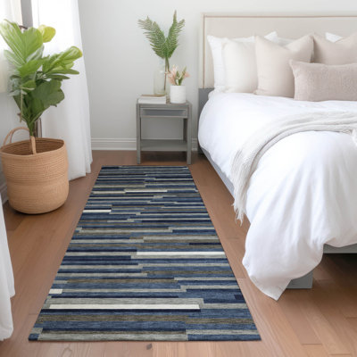 Premium Machine Washable Prisco Navy Rug
