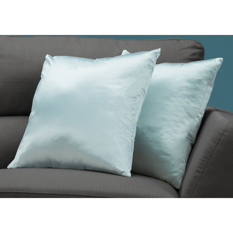 Mint Green Satin 18" Square Accent Pillow Set