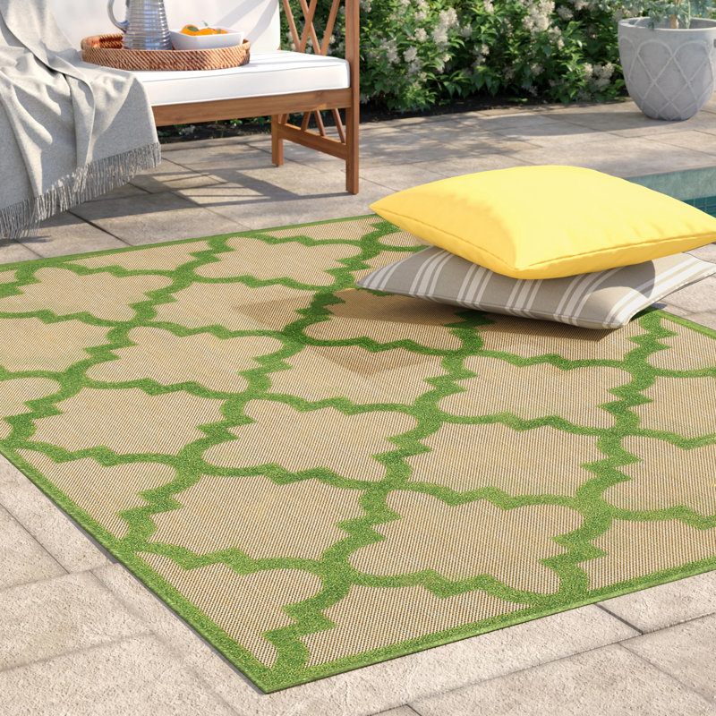 Tapis d'intérieur / extérieur en polypropylène tissé à la machine Laub, Rectangle 3 pi 10 po x 5 pi 5 po