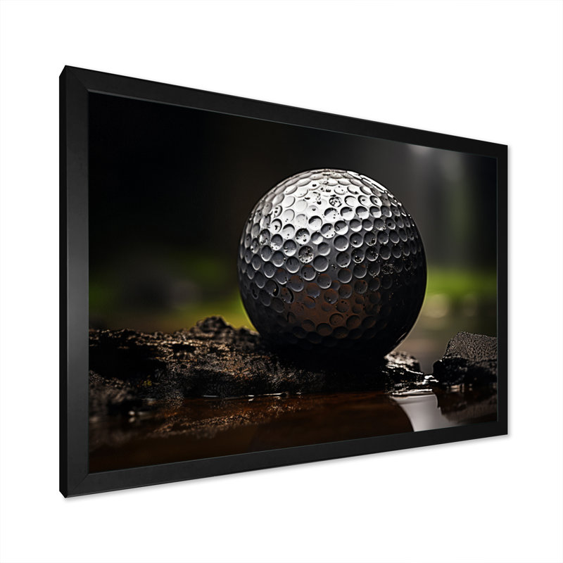 Golfers Focus - Art mural golf, H 30 po x l 40 po x P 1,5 po, Cadre photo noir
