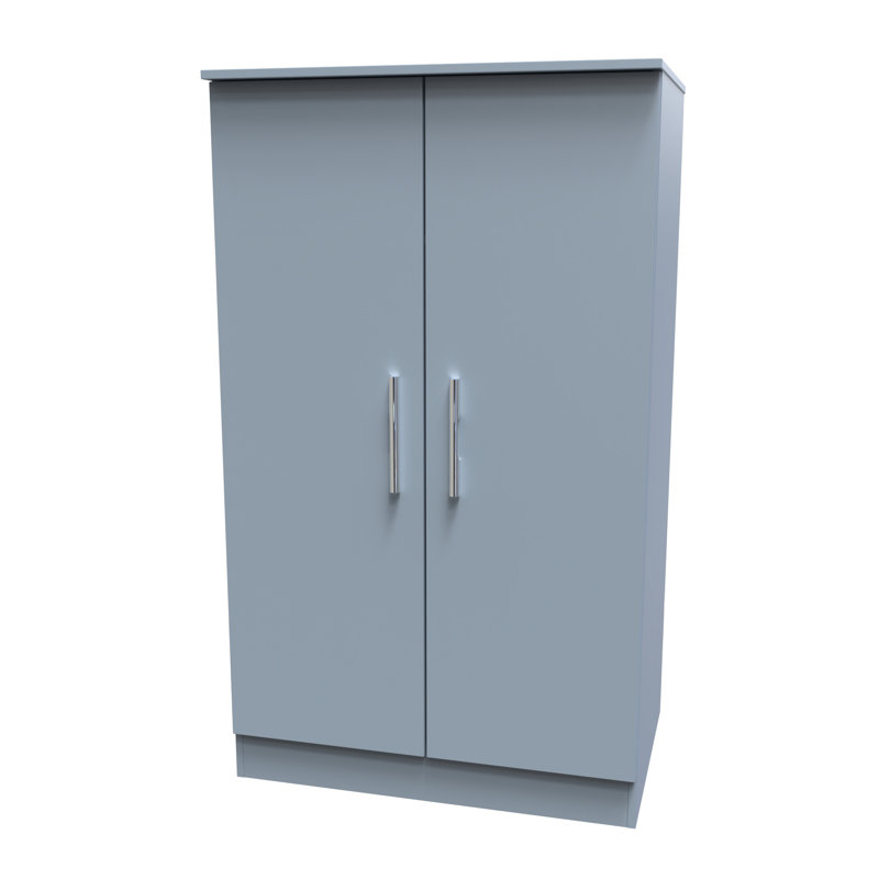 Fully Assembled Contrast 2 Door Wardrobe, Denim Blue
