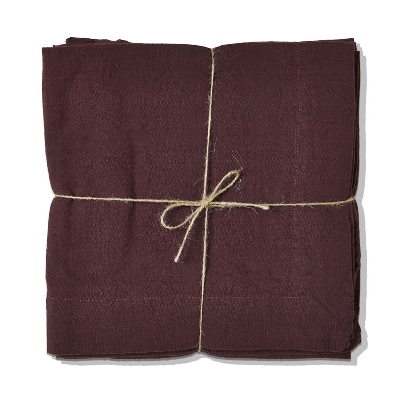 Fil de serviette flammé S / 4, Prune