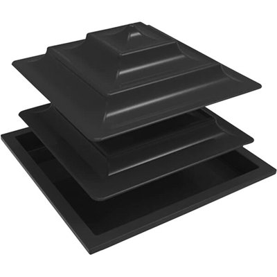 Marco Company 36" X 36" X 20" Black Plastic 3-Tier Produce Display Riser WS-568LRST3602BK