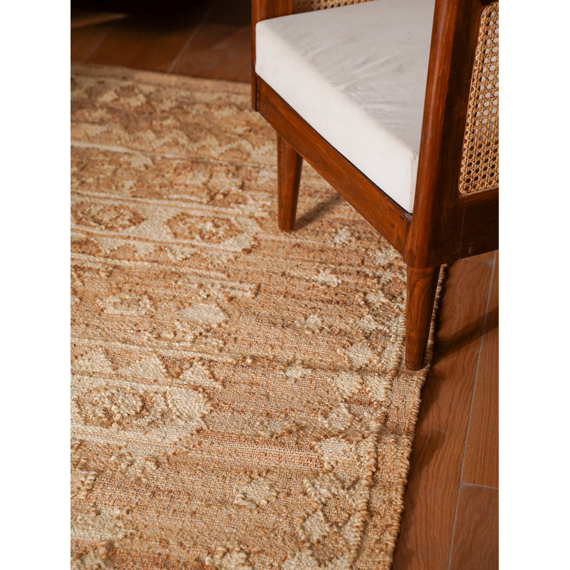 Tapis en jute tissé à plat Torbert Kilim, Rectangle 6 pi x 9 pi