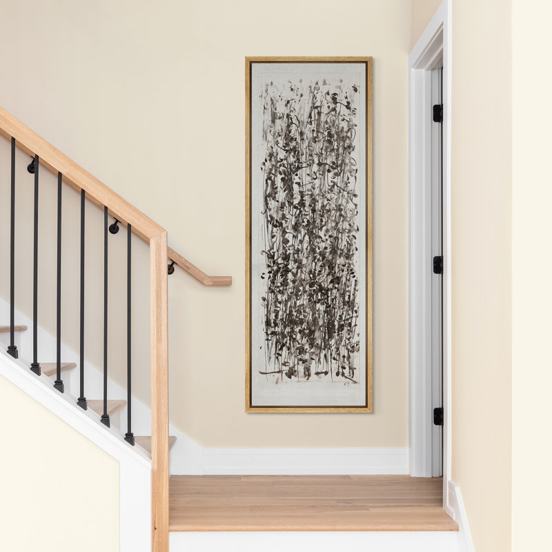 «Expressive Black Ink Botanical Composition», reproduction d'art encadrée sur toile encadrée, Naturel