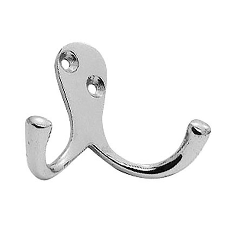 Victorian Wall Mounted Robe Hook, Polished Chrome