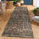 Vintage Floral Machine Washable Rug with Non-Slip Backing, Distressed Low Pile Indoor Mat, Foldable Traditional Accent Rug for Living Room, Bedroom