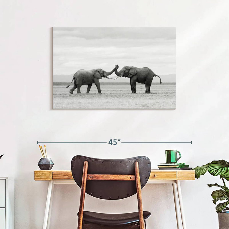 Crowle Fighting Elephants, 24" H x 36" W