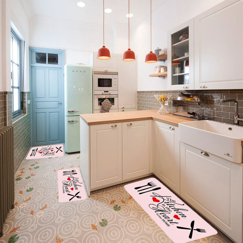 Ensemble de tapis de cuisine 3 pièces The Kitchen Is The Heart of The Home