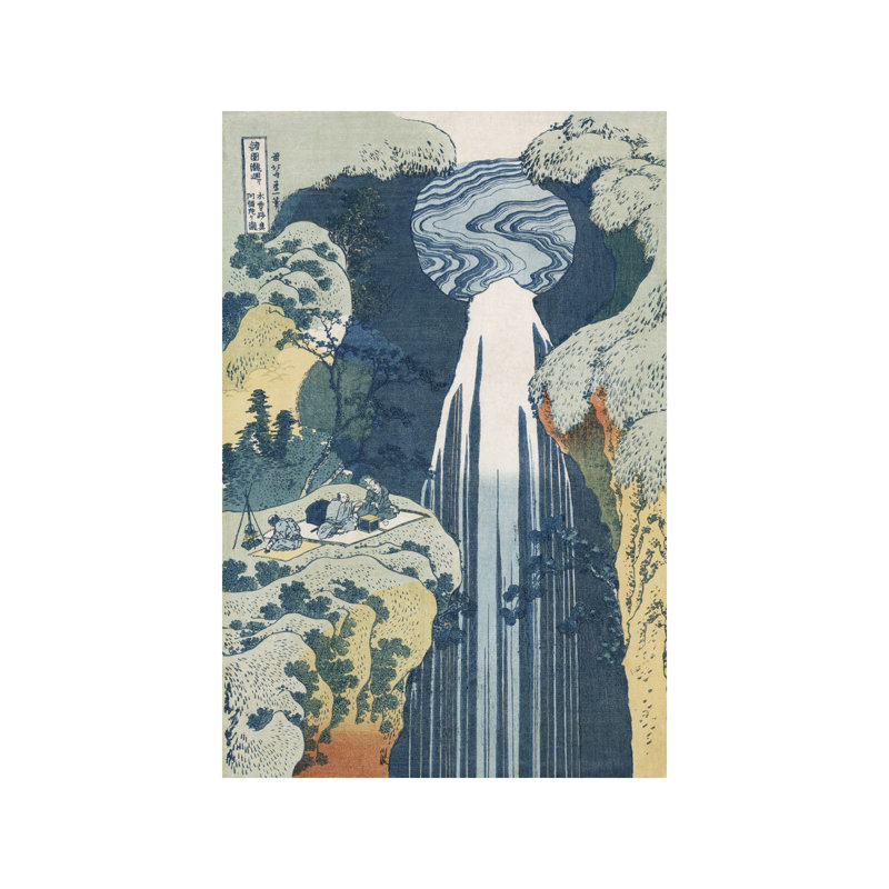 Amida Waterfall On The Kiso Highway by Katsushika Hokusai - Painting on Canvas, 20.32 cm H x 30.48 cm W, No Framed