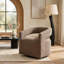 Chaise d'appoint pivotante Hill, dossier demi-tonneau, rembourrage en mousse Rocky Road Brown Boucle-129099767