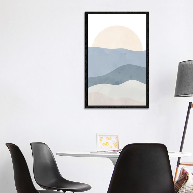 Waves I 1 Piece Wall Art on Canvas, 101.6 cm H x 66.04 cm W, Black Framed