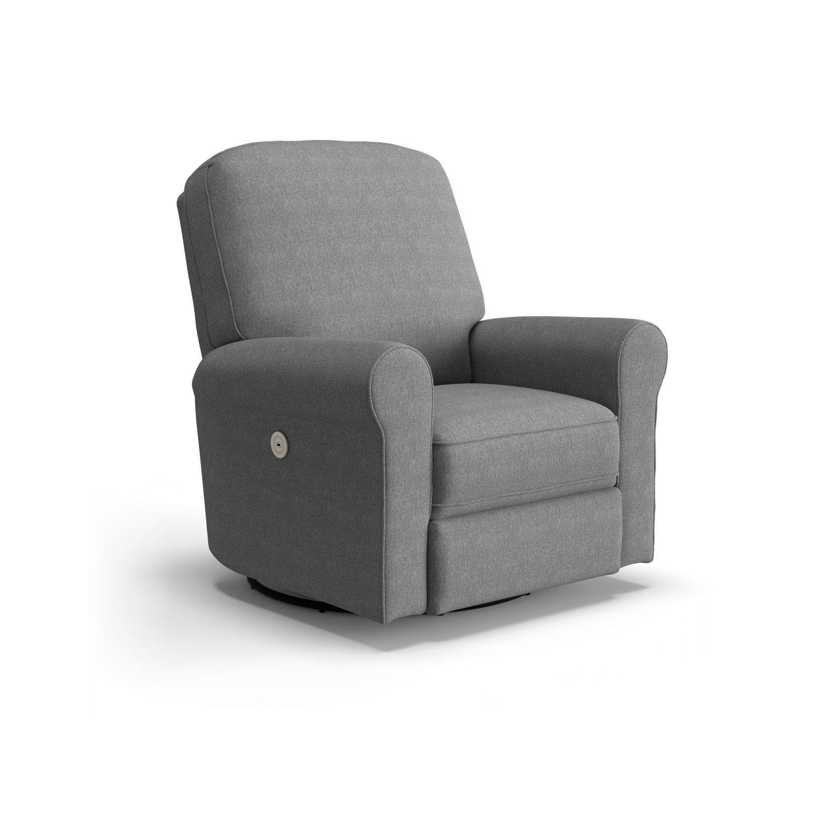 Anastasia Upholstered Swivel Reclining Glider, Charcoal Grey Performance