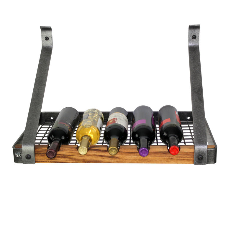 Signature 8 Bottle Wall Mounted Wine Bottle Rack and Glass Rack