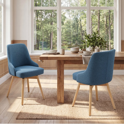 Anagnos 20.08"Seat Height Mid-Century Modern Swivel Upholstery Dining Side Chair