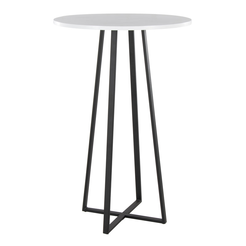 Rayna Bar and Counter Table, White, Black, 42"