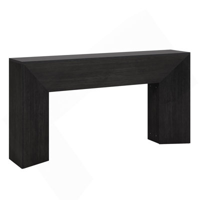 Console extra longue de 63 po - Canapé de ferme moderne derrière le canapé, table d'entrée en bois noir pour le couloir et le salon, assemblage facile