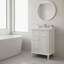 Meuble-lavabo blanc 24 po avec lavabo en céramique, tiroir rabattable et rangement-278554689
