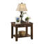 Table de bout contemporaine avec tiroir et tablette en bois