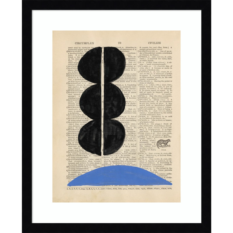 Adreille Modern Définition II - Reproduction d'art graphique sur papier encadré, H 21 po x l 17 po, Papier encadré noir