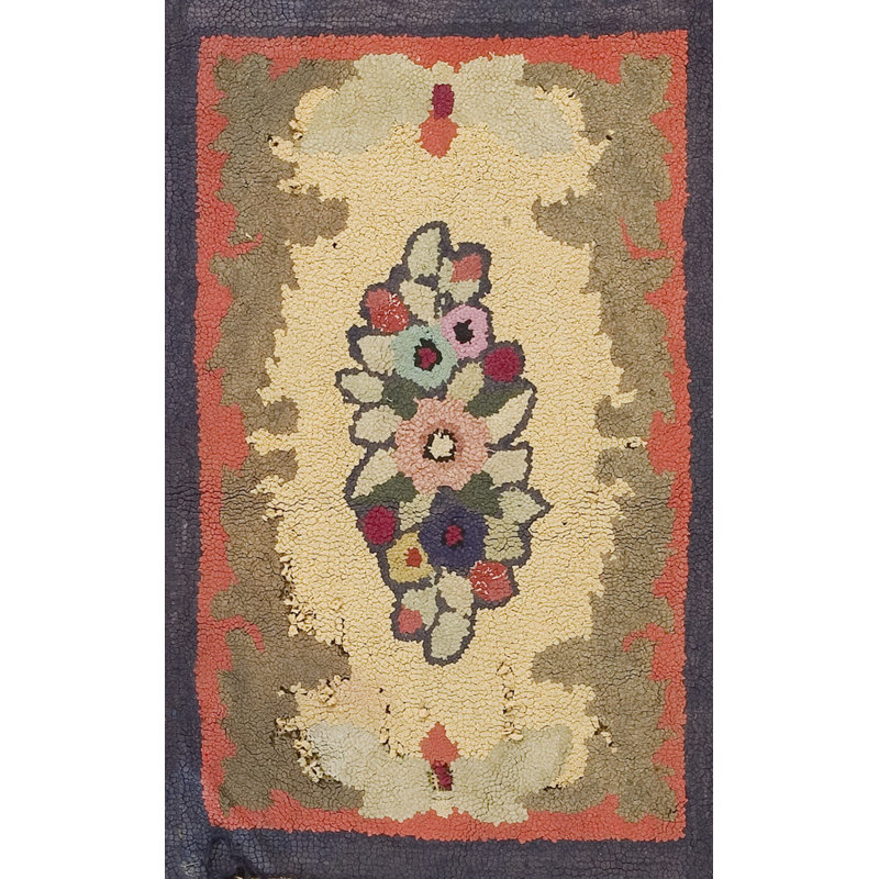 Tapis multicolore antique en laine crochetée American Jewel Tones