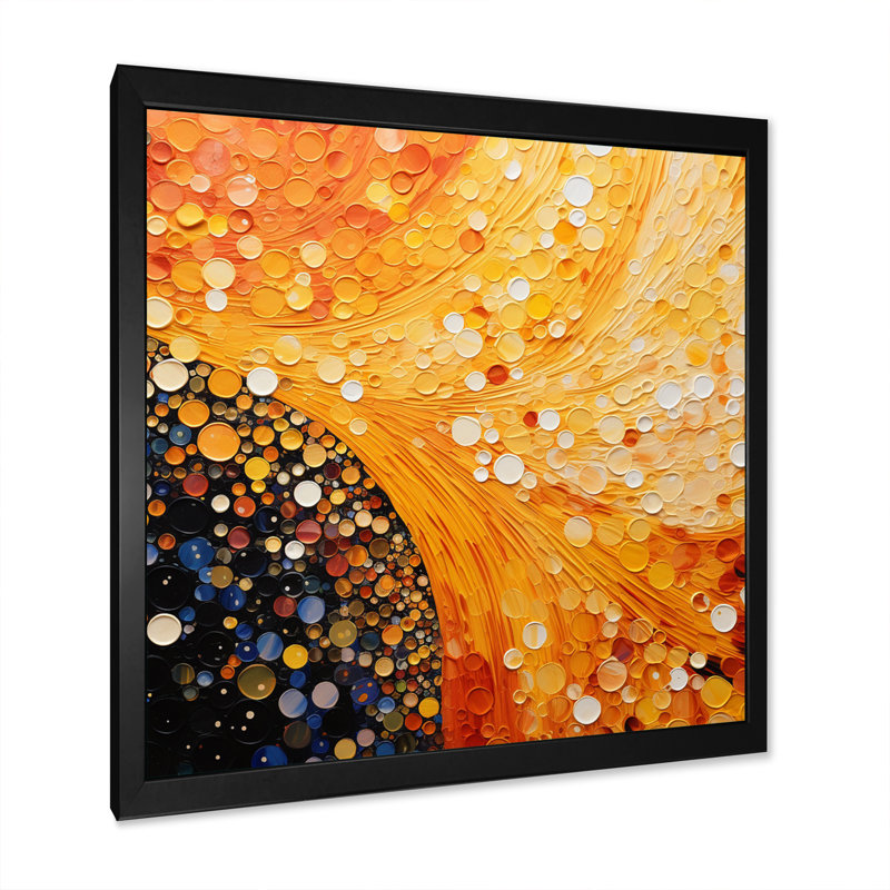 " Fiery Fusion IV ", 24" H x 24" W x 1" D, Black Picture Framed