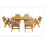 Table de salle à manger en bois imitation teck texturé pour l'extérieur-1978433045