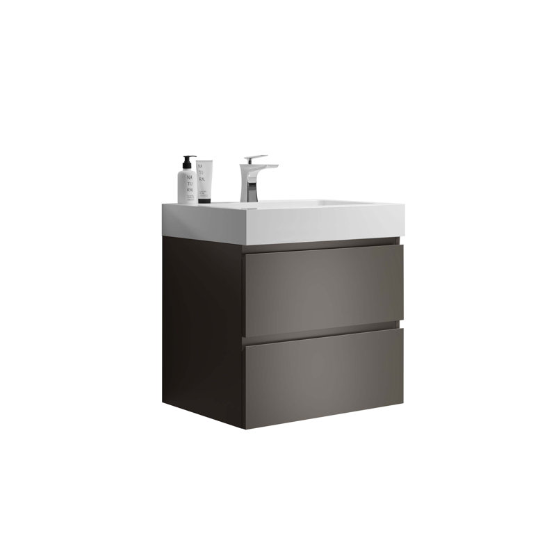 18.1'' Single Bathroom Vanity with Top, Gray