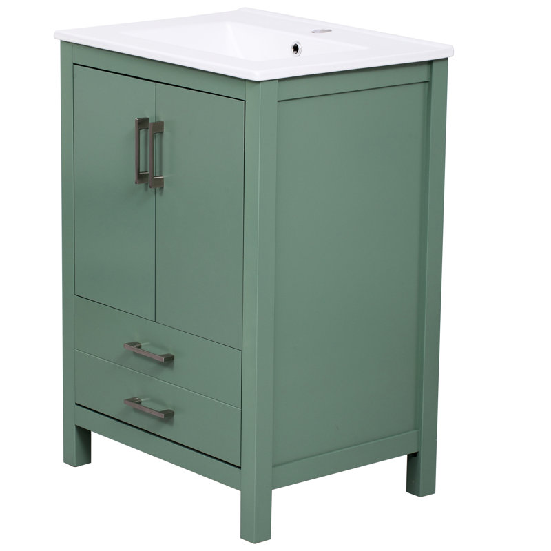 Armoire de salle de bain moderne avec finition - meuble-lavabo en céramique de 24 po au lavabo à fonctionnalité polyvalente