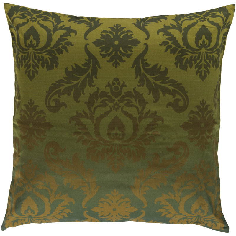 Damask Down Throw Pillow, 18" H x 18" W, Down
