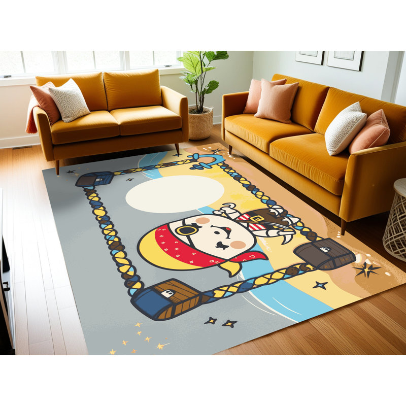 Tapis lavable pour enfant Dakota Fields Pirates Ocean_Pir032, Rectangle 6 pi x 9 pi