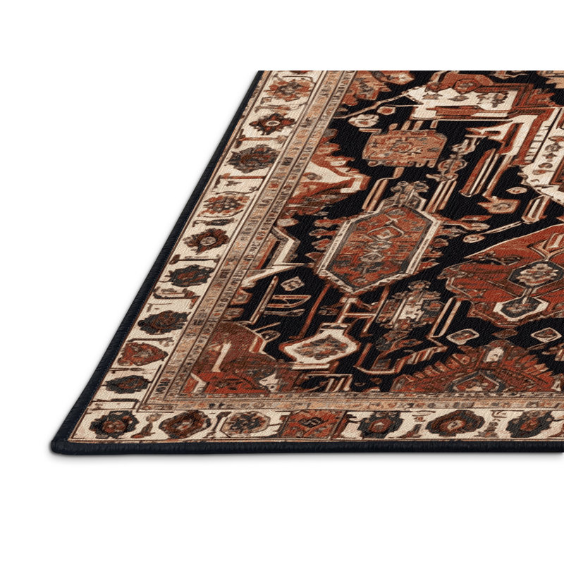 Machine Washable Persian Brown Area Rug, Rectangle 2' x 3'
