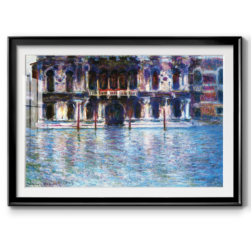 «Palao # 2 encadré sur papier» par Claude Monet, Noir, H 27 po x l 39 po x P 1,5 po