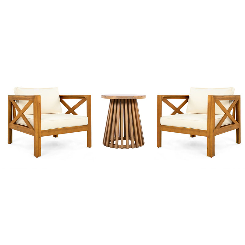Ensemble de conversation 3 pièces pour patio, Beige