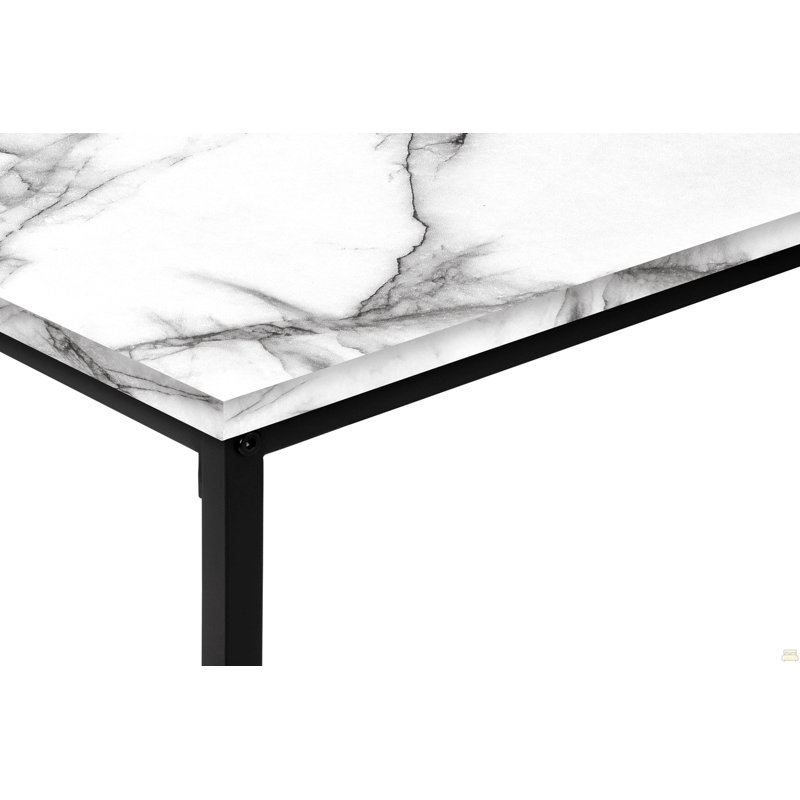 Ensemble de table, ensemble de 3 pièces, café, bout, métal, Blanc