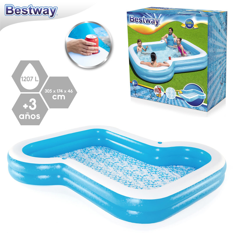 Plastic Novelty Inflatable Pool 46cm H x 274cm W x 305cm L
