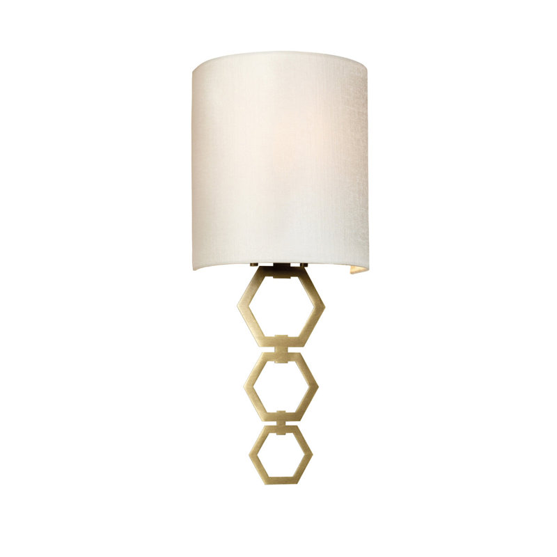 Applique murale 1 lumière Clark - Laiton vieilli, H 18,6 po x l 7,48 po x P 7,48 po