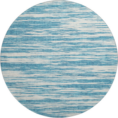 Premium Machine Washable Prisco Teal Rug