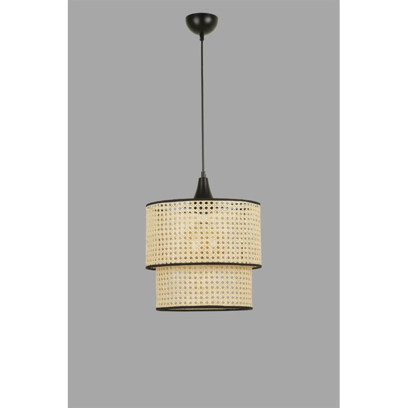 Lustre bohémien en rotin 27,6 po x 11,0 po | Hauteur réglable, douille E27, 40 W maximum | Corps en rotin élégant avec métal peint au four statique, parfait pour les décors scandinaves et du sud-ouest, solution d'éclairage élégante