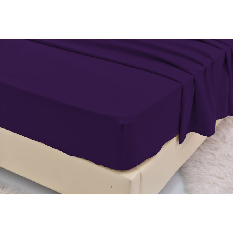 Ensemble de literie en rayonne de bambou, Mauve, Ensemble de draps pour très grand lit californien