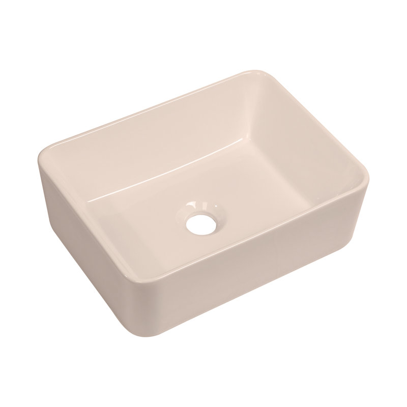 Lavabo de salle de bain vasque rectangulaire en céramique blanche 16 po x 12 po