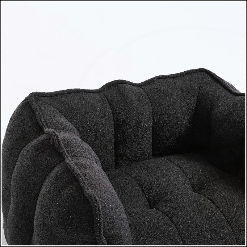 Soft Bean Bag Chair with High Resilient Foam for Living Room and Bedroom, Comfortable Square Lazy Sofa with Footstool, Cover for Adults to Gaming, Reading, and Watching TV