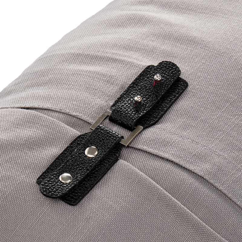Fusion Duvet Set - Gray, Queen Duvet Cover + 4 Shams + 2 Throws Pillows