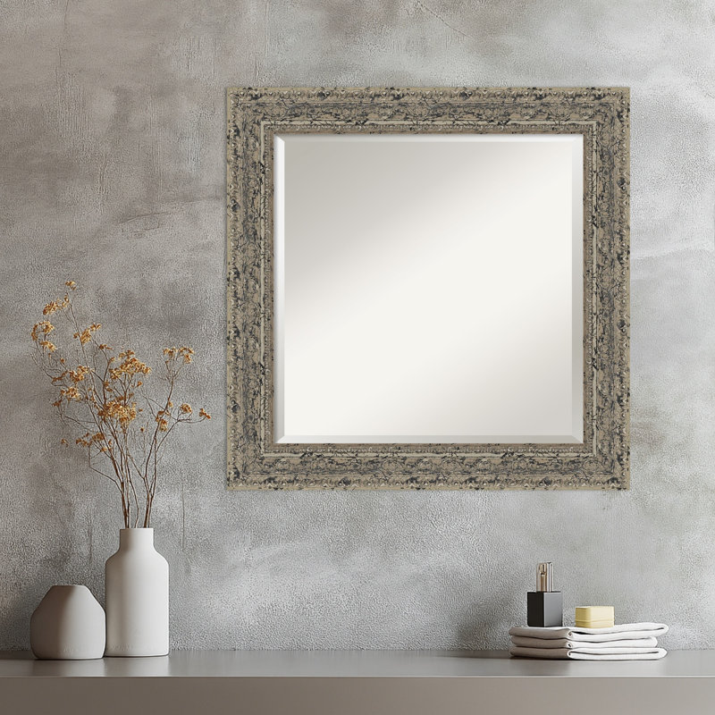 Miroir mural Attic, 25,5 po x 21,5 po, Argent argent