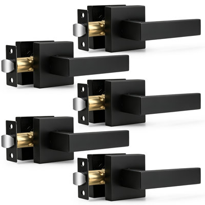 Passage Door Lever with Square Rosette Heavy Duty Solid Levers