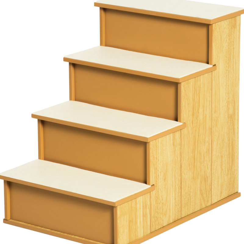 Cage pour animaux de compagnie pour petits animaux, jusqu'à 22 lb, naturel avec coussin d'escalier lavable à mobilité limitée, confort