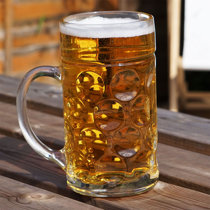 Long Beer Mug Set Of 2, 21 Oz Heavy British Pub Thick Glass With