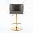 Adjustable Seat Height , Gray Velvet, Gold- Decorative Base, For Home Pub Kitchen Island Classic Velvet Bar Stools, 360° Swivel, Gold-plating Ergonomic Seat, Back , Of 2 And