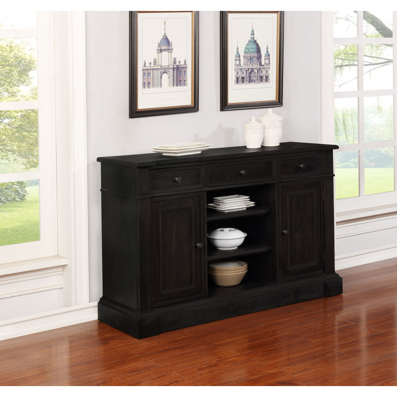 Girace 2-Door Rectangular Server Antique Noir