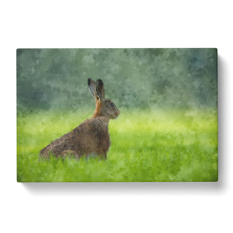 Lone Hare Painting - Wrapped Canvas, 40cm H x 60cm W x 3cm D
